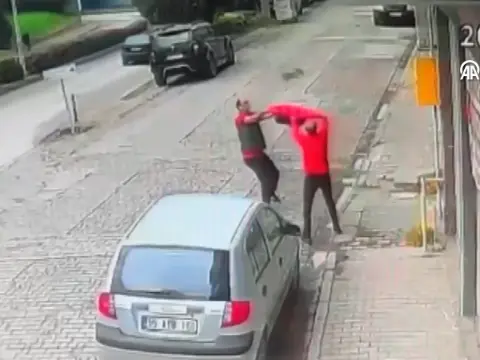 Samsun Çarşamba'da yüksekten düşen kedinin montla kurtarılma anı kamerada