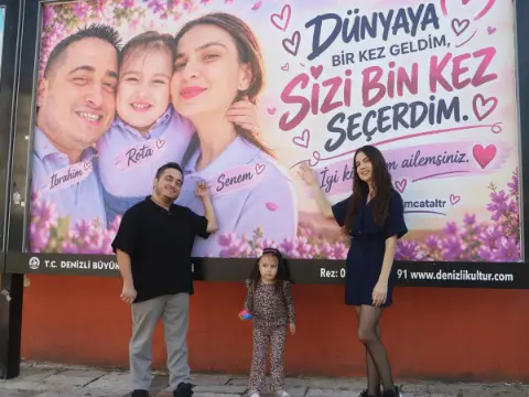 Denizli'de Duygusal Sürpriz: Billboardlara Kazınan Aile Sevgisi