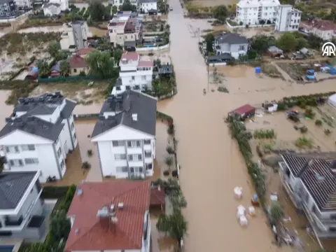 Dalaman'da Dere Taştı: Sel Felaketinin Bilançosu Havadan Görüntülendi