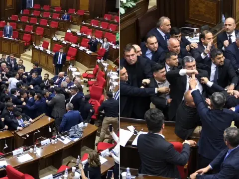 Ermenistan Meclisi'nde Şiddetli Arbede: Vekiller Birbirine Girdi