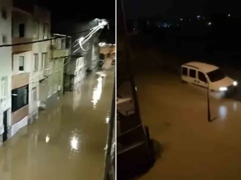 Biga’da sokaklar göle döndü! Bir vatandaşın yaptığı şaşkına çevirdi