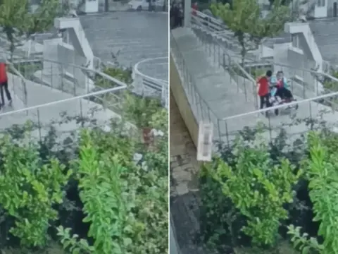 Adıyaman'da kalpleri ısıtan anlar: Sağanak yağışta tekerlekli sandalyedeki arkadaşını korumak için seferber oldu