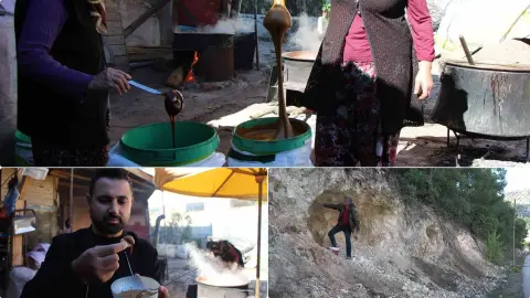 Ferhat'ın memleketinde bu kez'pekmez' aşkına dağları deldiler! Amasya'da asırlık lezzet mesaisi