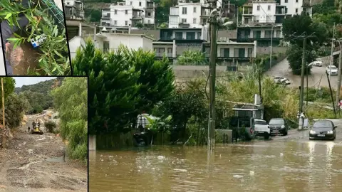 Muğla'da sağanak sonrası korkutan manzara: Sokaklar göle döndü