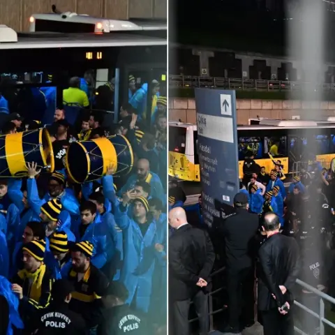 Fenerbahçeli taraftarlar, Galatasaray-Fenerbahçe derbisi için stada vardı