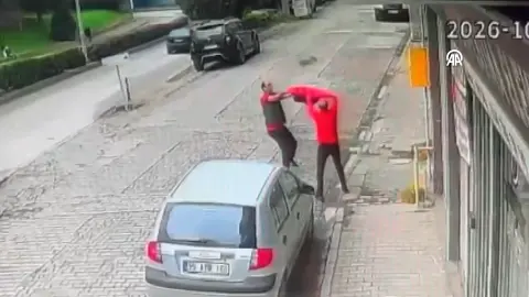 Samsun Çarşamba'da yüksekten düşen kedinin montla kurtarılma anı kamerada