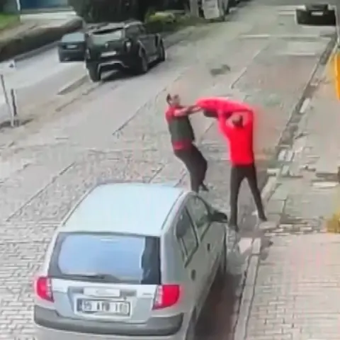 Samsun Çarşamba'da yüksekten düşen kedinin montla kurtarılma anı kamerada