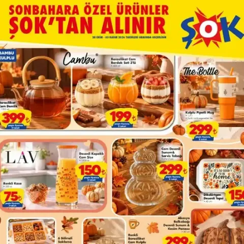 ŞOK 28 Ekim 2026 aktüel kataloğu: ŞOK'ta bu hafta sonbahar rüzgarı esecek