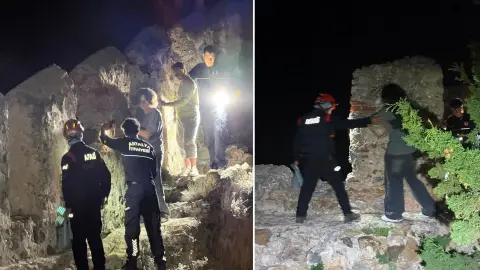 Alanya Kalesi’nde mahsur kaldılar! Kurtarma ekipleri seferber oldu