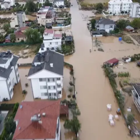 Dalaman'da Dere Taştı: Sel Felaketinin Bilançosu Havadan Görüntülendi