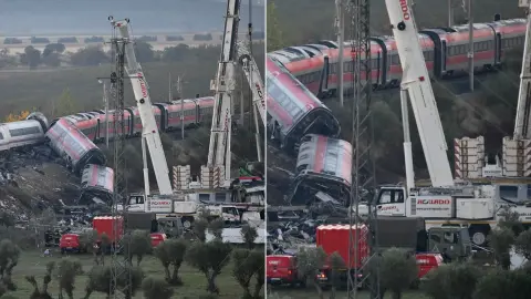 İspanya'da tren kazası sonrası Madrid'de Ulaştırma Bakanlığı önünde protesto: Polis biber gazıyla müdahale etti