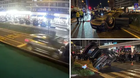 Tekirdağ'da feci kaza: Park halindeki araca çarpıp takla attı