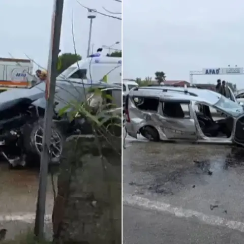 Bursa’da yağmur felaket getirdi! İşlek caddede can pazarı: 5 araç kafa kafaya çarpıştı, çokn sayıda yaralı
