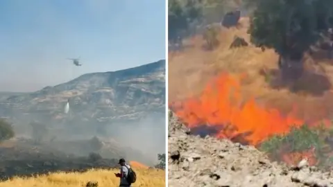 Tunceli'de örtü yangını: Alevlere havadan ve karadan müdahale