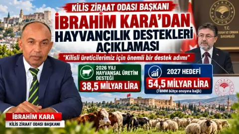 Kilis Ziraat Odası Başkanı İbrahim Kara'dan Hayvancılık Destekleri Açıklaması