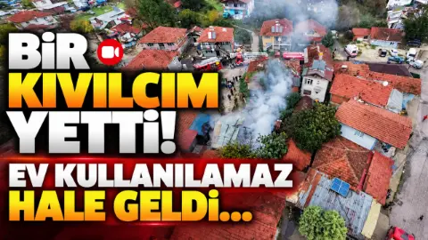 Düzce’de Sobadan çıkan Yangın Evi Küle çevirdi