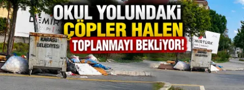 Okul yolundaki çöpler halen toplanmayı bekliyor!