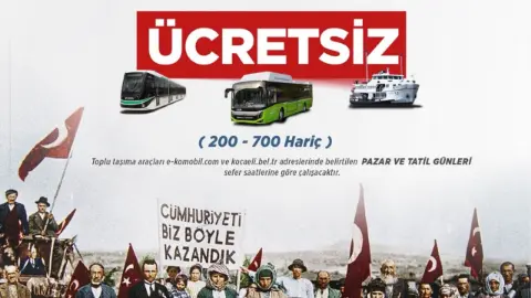 29 Ekim’de Kocaeli’de ulaşım ücretsiz