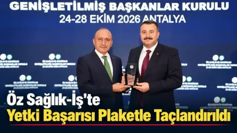 Öz-Sağlık İş'te yetki başarısı plakekle taçlandırıldı