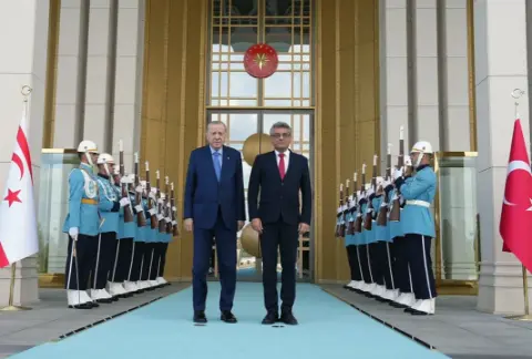 Cumhurbaşkanı Erdoğan, KKTC Cumhurbaşkanı Erhürman ile görüştü