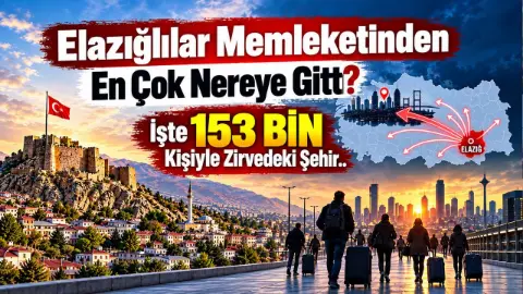 Elazığlılar Memleketinden En Çok Nereye Gitti? İşte 153 Bin Kişiyle Zirvedeki Şehir