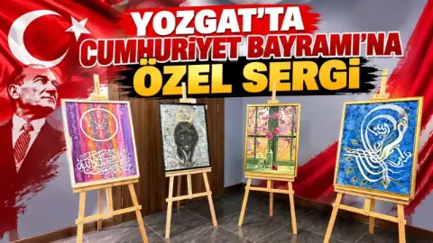 Yozgat’ta 29 Ekim Cumhuriyet Bayramı’na özel karma resim sergisi açıldı