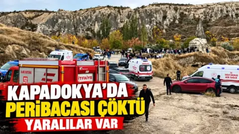 Kapadokya’da peribacası çöktü: Yaralılar var
