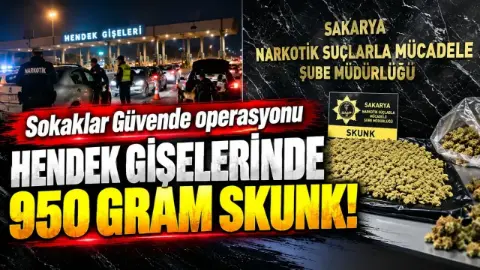 Hendek’te uyuşturucu operasyonu! 950 gram skunk ele geçirildi
