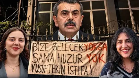 Yusuf Tekin istifa' pankartı! Tutuklanan iki öğrenci tahliye edildi
