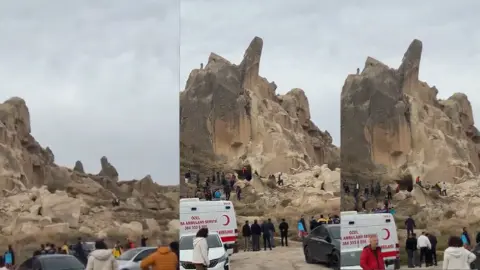 Kapadokya'da Peribacası Çökmesi Sonucu Yaralananlar Var