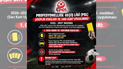 Profesyonelliğe Geçiş Ligi’nde(PGL) Sarı Kart Düzenlemesi Netleşti