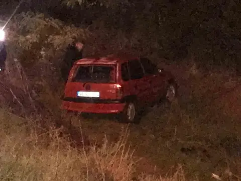 Konya'da korkutan kaza: Otomobil şarampole düştü