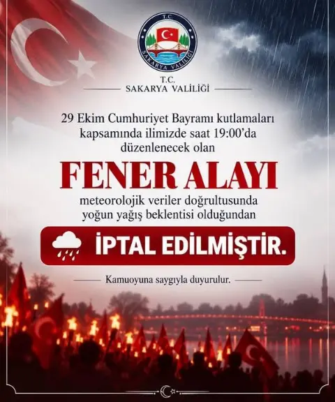 Fener alayına yağmur engeli!