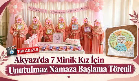 Akyazı’da 7 minik kız için unutulmaz namaza başlama töreni