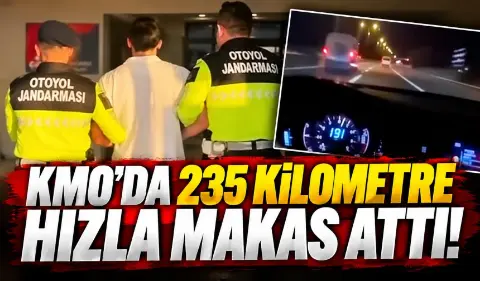 Kuzey Marmara Otoyolu'nda 232 km hızla makas atan sürücüye 145 bin lira ceza kesildi