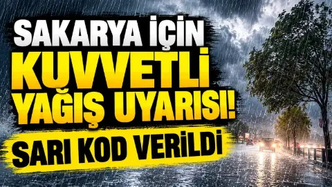 Sakarya için sarı kodlu yağış uyarısı