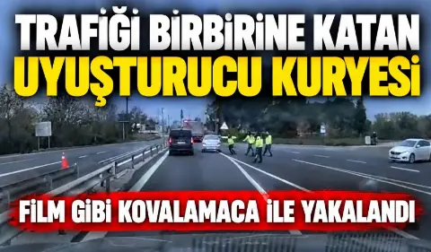 Trafiği birbirine katan uyuşturucu kuryesi film gibi kovalamaca ile yakalandı
