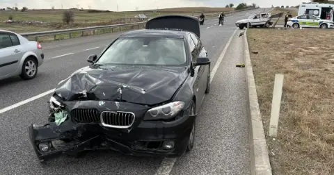 Babaeski’de İki Otomobil Çarpıştı: 1 Yaralı