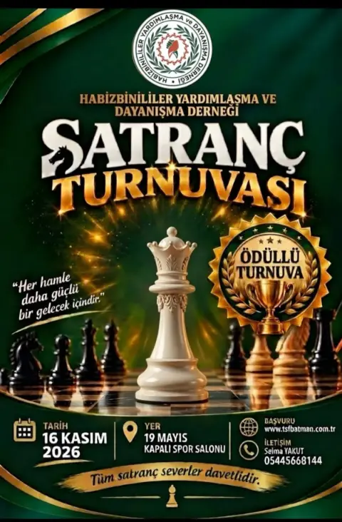 Habizbinililer Derneği’nden Ödüllü Satranç Turnuvası