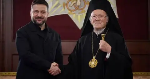 Zelenskiy, Patrik Bartholomeos ile bir araya geldi
