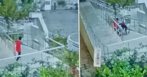Adıyaman'da yüreklere dokunan görüntü: Aniden yağmur bastırınca engelli arkadaşının yardımına koştu