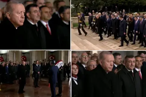 Cumhurbaşkanı Erdoğan ve devlet erkanı Anıtkabir'de