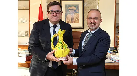 Bülent Turan’dan Başkan Muharrem Erkek’e Ziyaret