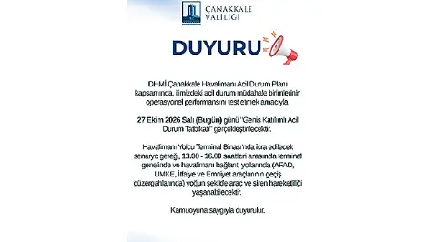 çanakkale Havalimanı’nda Geniş Katılımlı Acil Durum Tatbikatı