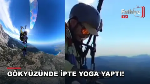 Gökyüzünde İpte Yoga Yaptı!
