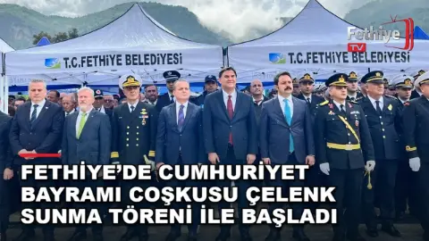 Fethiye’de Cumhuriyet Bayramı Coşkusu Çelenk Sunma Töreni İle Başladı