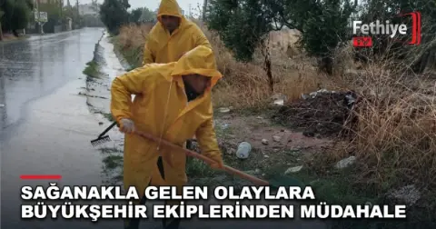 Sağanakla Gelen Olaylara Büyükşehir Ekiplerinden Müdahale