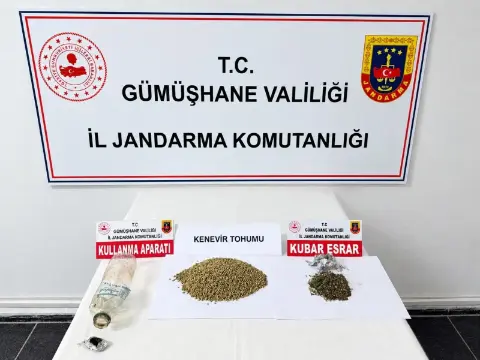 Gümüşhane’de Araçta Uyuşturucu ve Kenevir Tohumu Ele Geçirildi