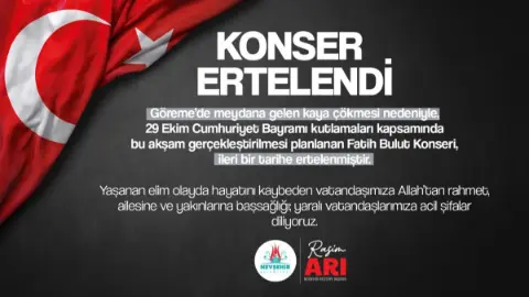 Nevşehir Belediyesi'nden erteleme kararı!