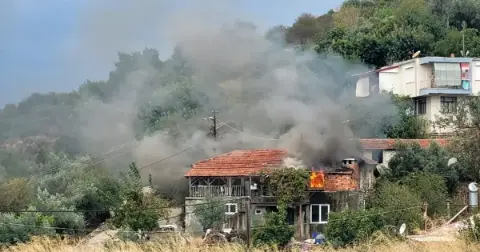 Taşağıl Mahallesi’nde kargir köy evi yandı, sahibi yaralandı